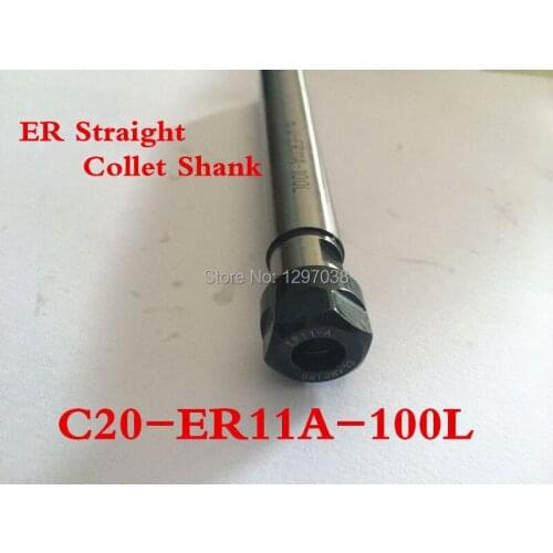 C20-ER11A-100L Shank diameter 20mm Collet Chuck Holder Extension Straight Shank 100mm for ER11 Collet with ER11 A Type Nut
