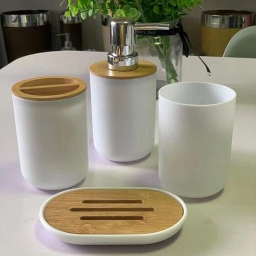 Soap Dispenser Bottle Dish Washroom Toothbrush Holder Cup Suit Bathroom Accessories Set