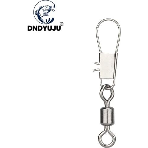 DNDYUJU 30pcs Size2#-12# Stainless Steel Rolling Swivel with Interlock Snap Fishing Swivels Fishing Hook Connector