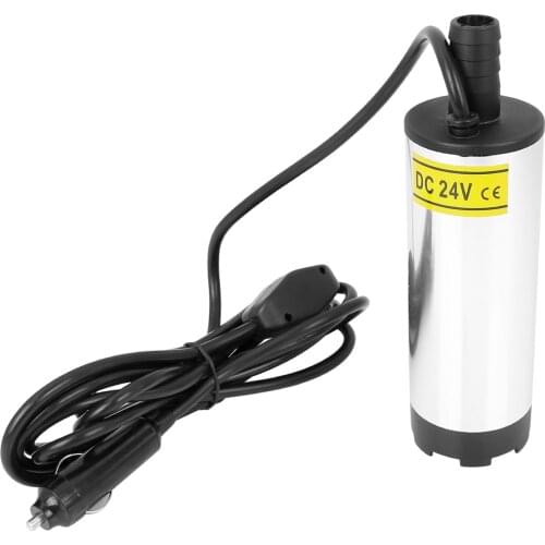 30L/min 24V 51mm DC Electric Submersible Pump With Cigarette Lighter Car Oil Pump Water Oil Diesel Fuel Transfer Refueling Tool