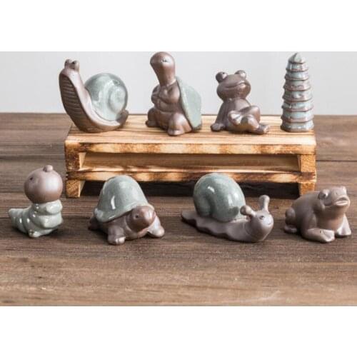 Figurines Miniatures Tea Pet Bonsai Small Decoration Home Garden Mini Ceramic Crafts Creative Home Crafts