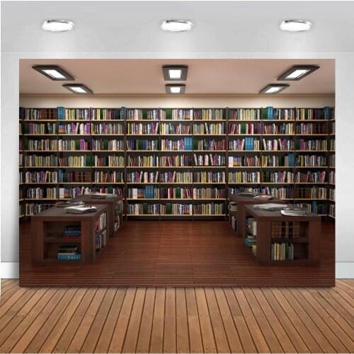 Library Interior Bookshelf Books Photography Backgrounds Customized Photographic Backdrops For Photo Studio