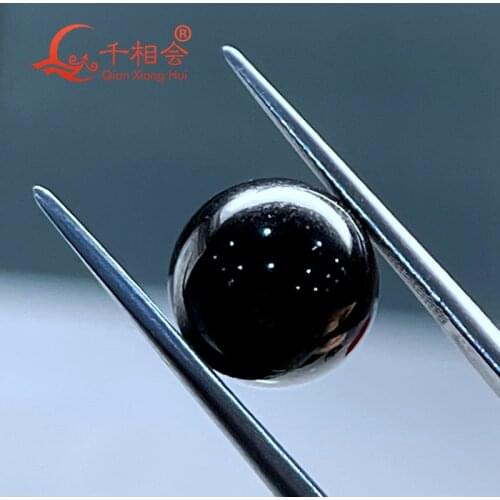 Ball shape Beautiful Natural black color spinel gemstone Machine cut