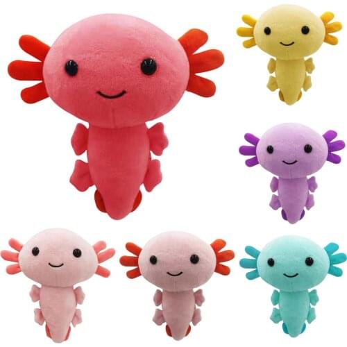 20cm 2021Kawaii Axolotl Plush Toy Cartoon Cute Animal Stuffed Plushie Doll For Kids Birthday Christmas Halloween Gifts