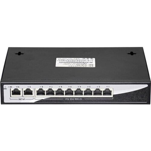 8-port 10/100M switch, of which 1-8 ports support POE, IEEE 802.3af international standard, built-in total power 120W