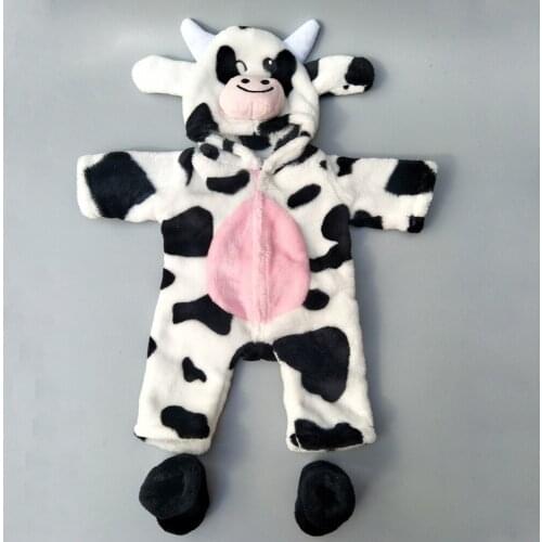 40cm doll clothes for 38 Baby doll boy clothes pants cute cartoon cow set for 17 inch doll jumpsuit set