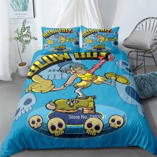 Home Textile Cute Funny Cartoon Boy Bedding Set Yellow Green Blue Covered Pillowcase 2-3 Pieces Children Bedroom Decoration