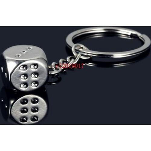 Creative gift lucky dice metal key chain key chain pendant accessories
