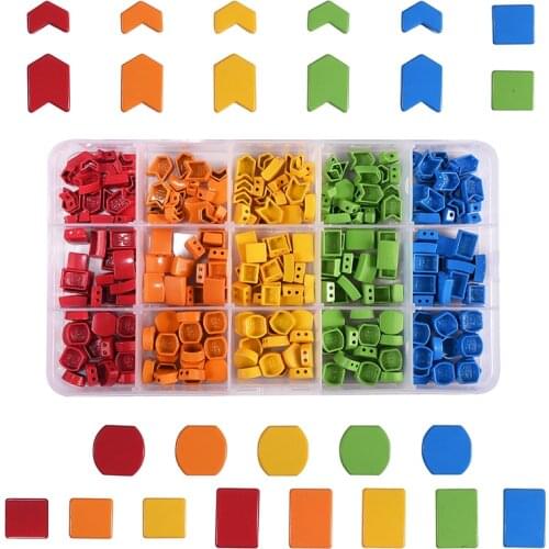 Metal Enamel Tile Tila Beads Accessory for Rainbow Bracelet Jewelry DIY Making for Woman Gril Gift