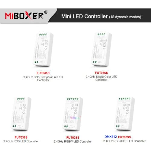 Miboxer 2.4GHz LED Strip Light Controller DC12V 24V Max 12A Single Color /Color temperature /RGB /RGBW /RGB CCT Lamp Tape Dimmer