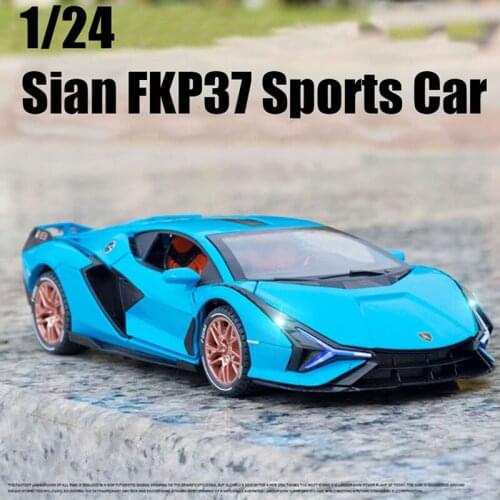 High Simulation 2021 NEW 1:24 Sian FKP37 Sports Car Alloy Car Model Crafts Decoration Collection Toy Gift Kids Gifts With Box