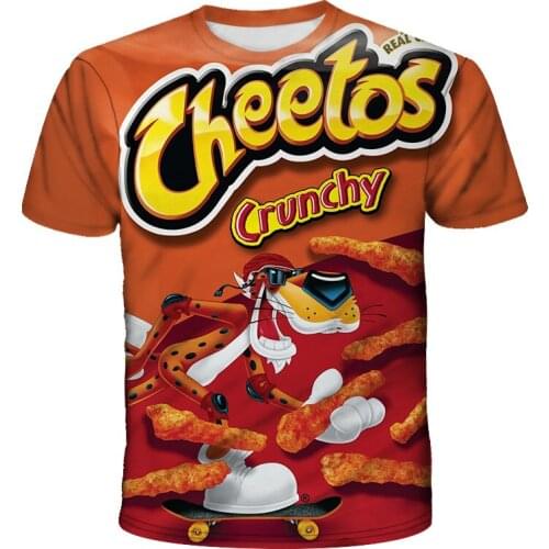 2021 New Summer T shirt Men Streetwear Round Neck Short Sleeve Tees Tops Funny delicious food 3D Print Tshirt men clothing