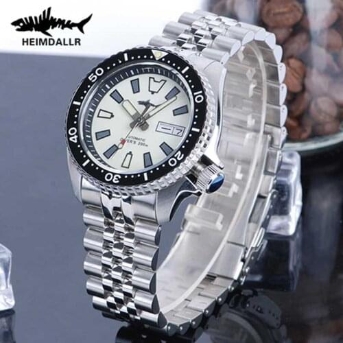 Heimdallr Mens Automatic Diving Watch Sapphire Crystal Full Luminous Dial 200M Water Resistance Japan NH36A Mechanical Watches
