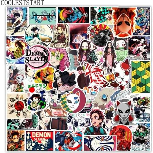 10/50Pcs/set Japan Anime Demon Slayer Kimetsu No Yaiba Kawaii Stickers for Laptop Skateboard Luggage Motorcycle Decal Toy phone