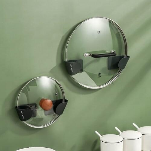 2Pcs Kitchen Pot Cover Wall Hanging Multi-function Shelf for Putting Pot Rack Home Storage Organizer