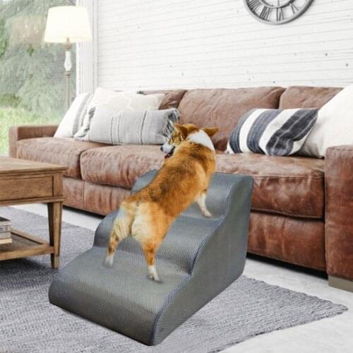 NEW Pet Stairs Large Pet Climbing Ladder Dog Stairs Sponge Steps Small Cats And Dogs On The Sofa Bed Climbing Ladder