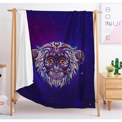 2020 new popular Bohemian elephant lion export double single boy girl throw blanket tapestry sleeping blanket soft flannel blank