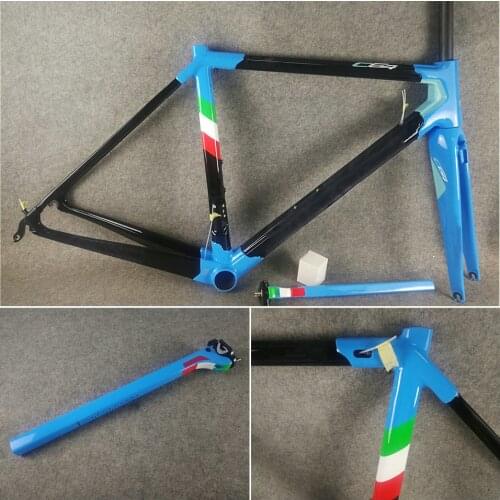 New Design UD Matte/Glossy Carbon Road Frame C64 Carbon Fiber Frames Bike Frameset Bicycle Racing Sky Blue Color Rim Brake
