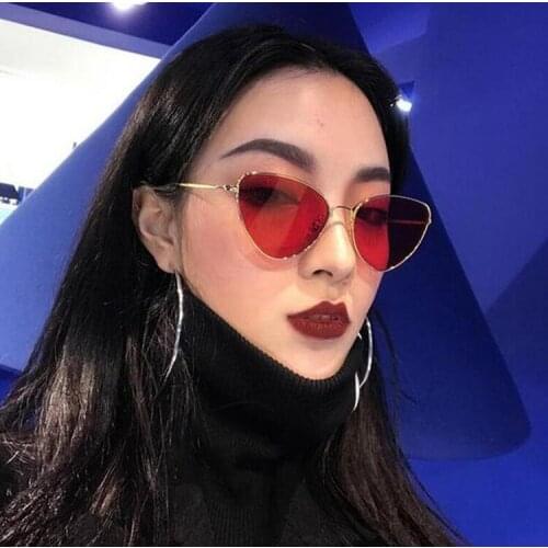 New cat eye Brand Designer Cateye Sunglasses Women Vintage Metal Glasses For Women Mirror Retro Lunette De Soleil Femme UV400