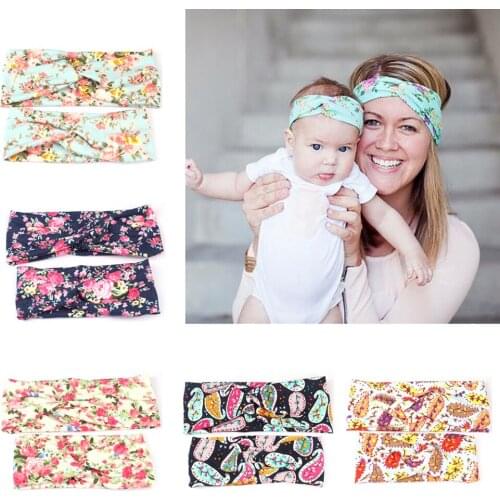 Mother And Baby Summer Bohemian Retro Cross Turban Bandage Bandana Hair Bands Hair Accessories Headwrap