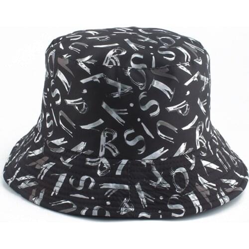 Harajuku Bucket Hat Graffiti Letter Women Men Summer Fishing Fisherman Hat Outdoor Panama Hip Hop Cap