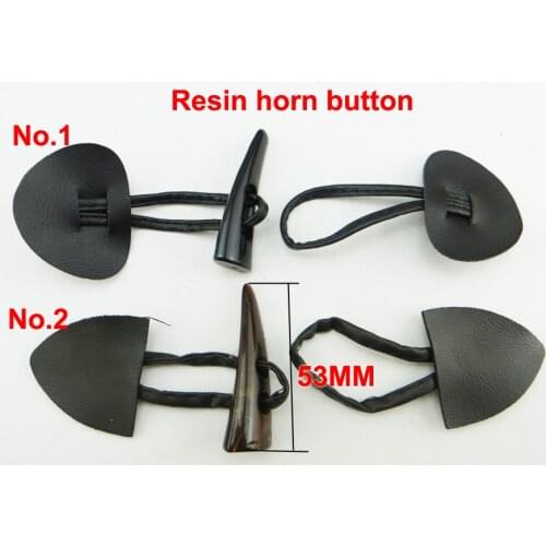 5set 53MM Resin Coffee Black Horn Button Toggles Clothes Sewing Buttons Brand Clothing Accessory WHB-088