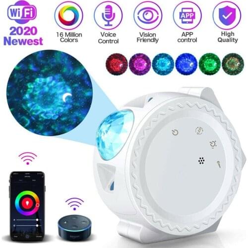 Star Sky Projector Night Light Projection 6 Colors Ocean Waving Lights 360 Degree Rotation Night Lamp for Bedroom Ceiling 2021