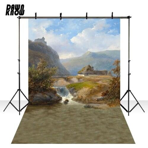 DAWNKNOW Drawing Stream Photography Backdrops Photocall Retro Painting Photo Background Wedding Children Photo Studio lv2835