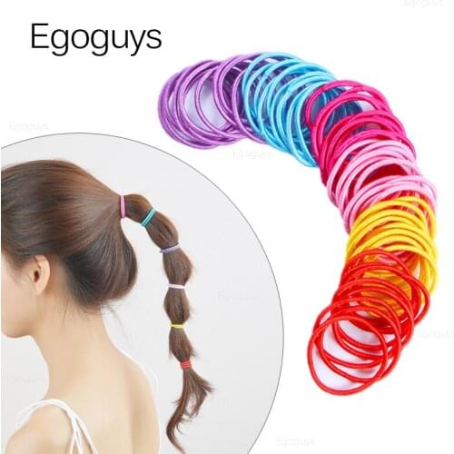 10PCS Girls Candy Colors Nylon Elastic Hair Bands Children Rubber Band Kids Headband Scrunchie Fashion Hair Styling Accessories