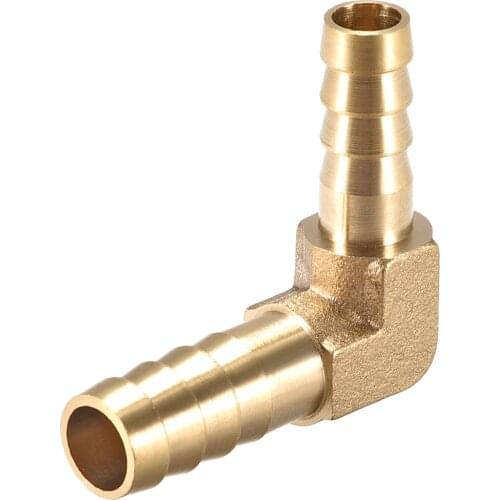 Uxcell 10mm To 8mm Barb Brass Hose Fitting 90 Degree Elbow Pipe Connector Coupler Tubing Adapter for air, water, fuel, oil