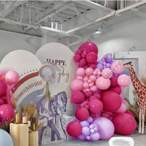 183pcs Big Rose Red Balloons Garland Arch Kit Pink Purple Balloon Wedding Party Decoration Kids Birthday Baby Shower Supplies