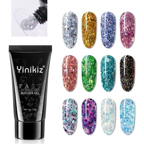 Yinikiz Builder Nail Gel Polish 19 Colors Gel For Nail Extension Nail Art Prolong Camouflage UV Poly Extension Nail Gel Tips