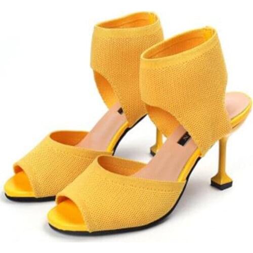 New womens sandals fashion wine glass with high-heeled flying fish mouth sandals casual walking shoes female designer