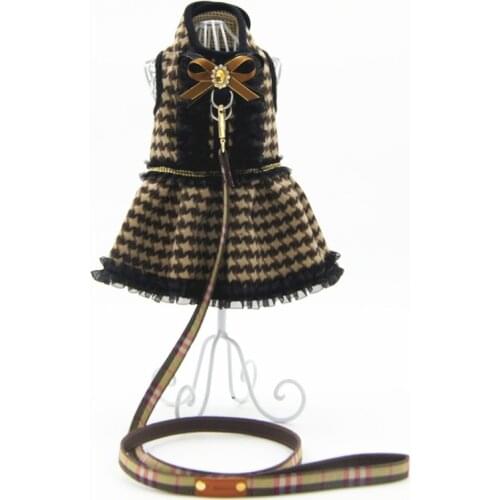 Winter Dog Dress Harness Costume Pet Dog Lead Leash Cat Puppy Poodle Pomeranian Pug French Bulldog Dog Clothing Tutu Dropship