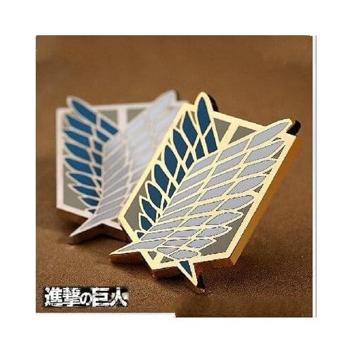 Attack on Titan Badge Anime Peripheral Pins Scout Regiment Logo Brooch Survey Corps Erwin Smith Cosplay Costume Accessories