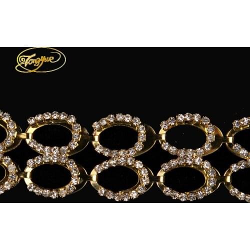 1 yard color Zircon Alloy crystal mesh rhinestone Gold and silver AB wedding decoration rhinestone applique rhinestone dress