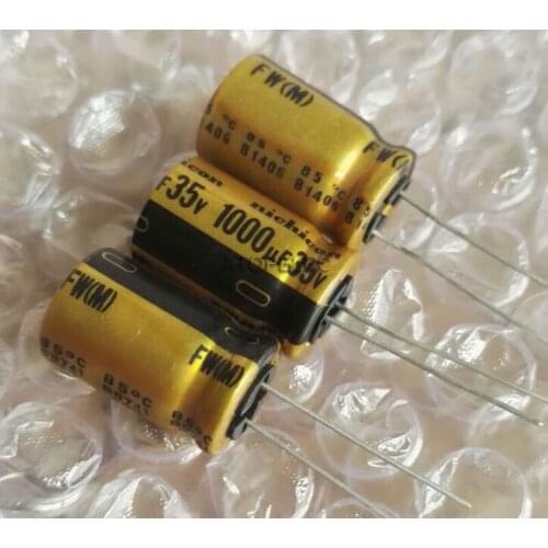 10pcs Nichicon FW 1000uF/35V Electrolytic Capacitors Hi-Fi Audio