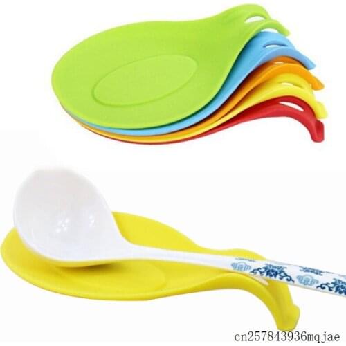 100 Pcs Silicone Spoon Rest Heat Resistant Spatula Holder Utensil Kitchen Tool