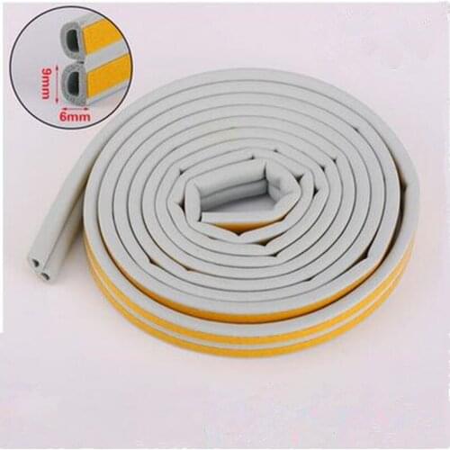 5m D-Type Rubber Soundproofing Seal Strip Adhesive Window And Doors Foam Collision Avoidance Seal