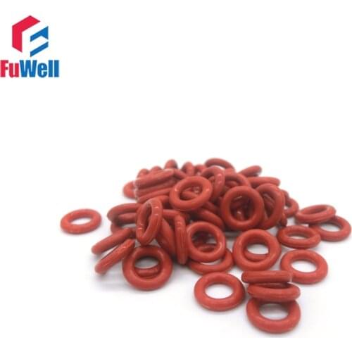 50pcs 1.9mm Thickness O Ring Seal Gasket Red Silicon VMQ O-ring Seals 55Shore 6mm-38mm OD O Type Ring Seal Gasket Gromment
