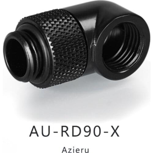 Azieru AU-RD90-X 90 Degree Rotary Elbow Fitting G1/4 For PVC Hose/Hard Tube PC MOD Water Cooling Swivel Joint Brass Water Cooler