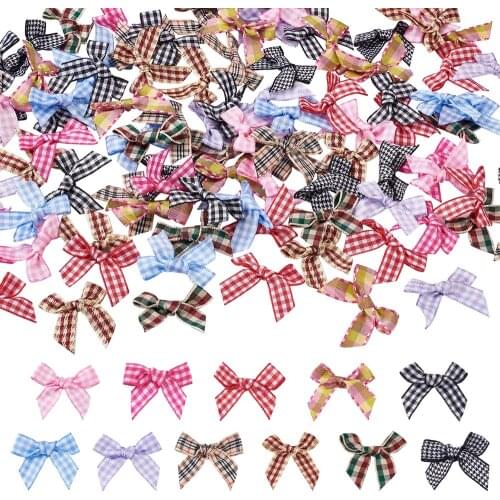 1Set Tartan Pattern Polyester Ribbon Bowknot Handmade Woven Costume Accessories DIY Jewelry Gift Packaging Decoration