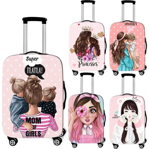 Cartoon girls / super mom print luggage cover Travel Accessories trolley case baggage protective covers anti-dust suitcase cover