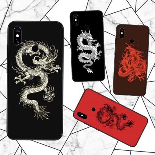 Red line Chinese dragon pattern Phone Case For Xiaomi Redmi note 7 8 9 t max3 s 10 pro lite funda coque shell cover