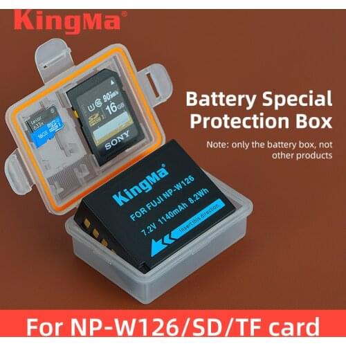 KingMa 10PCS NP-W126 Battery Holder Box Battery Storage Case For FUJIFILM NP-W126 Battery XT2 XT10 XT20 XT30 XT100 XH1 X100F XA2