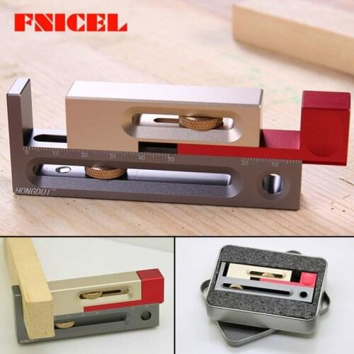 Woodworking Gap Gauge Regulator Aluminum Alloy Measuring Block Line Ruler Sawtooth Ruler Marking Gap Gauge Measuring Tool
