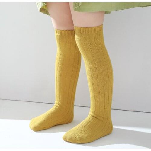 Children Over Knee High Socks Toddler Kids Girls Spring Cotton Princess Cute Knit Tube Woman Long Socks Kawaii Baby Accessories