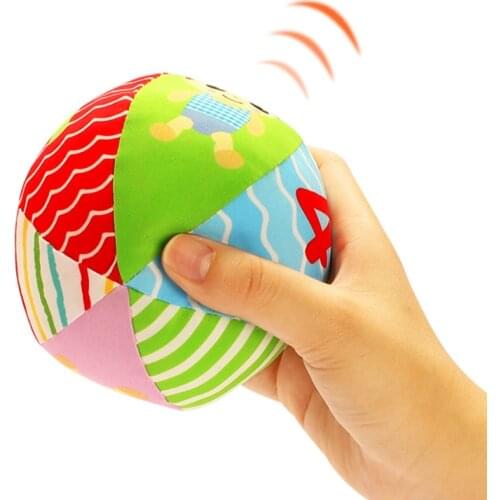 Baby Toys Animal Ball Soft Plush Baby Mobile Toys With Sound Baby Rattle Body Building Ball Newborn Educational Toys 0-12 Months
