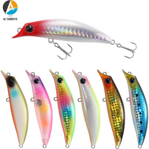 AI-SHOUYU 1pc Hard Minnow Bait 75mm 8g Magnetic Fishing Wobblers Floating High Quality Suspending Artificial Fishing Lure Tackle