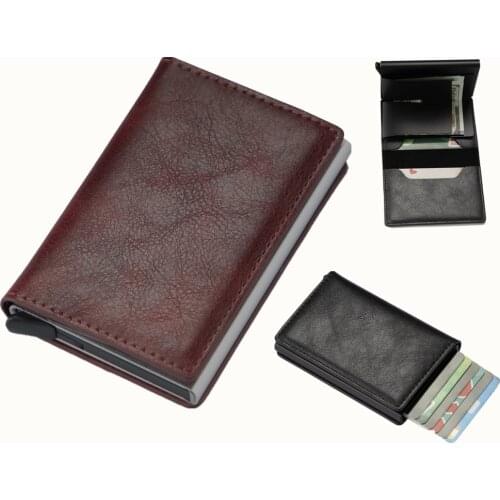 Anti-theft PU Leather RFID Wallet for Bank Card RFID Blocking Sleeve Protective Multifunctional RFID Card Holder Cover